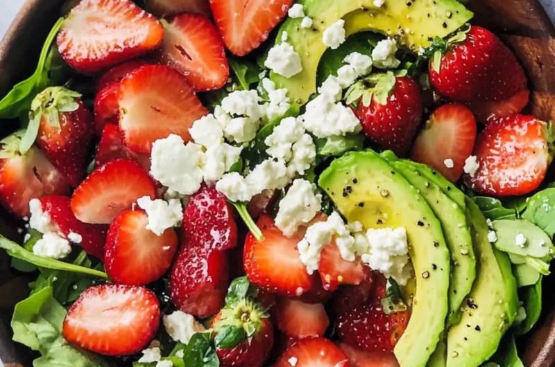 Easy Strawberry Goat Cheese Salad with Avocado