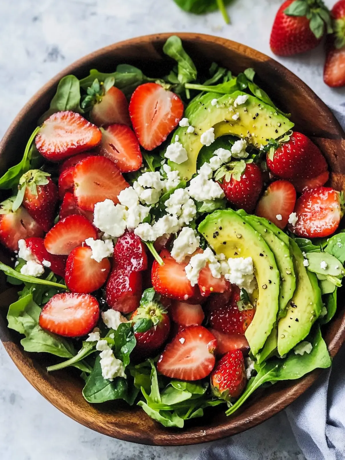 Easy Strawberry Goat Cheese Salad with Avocado