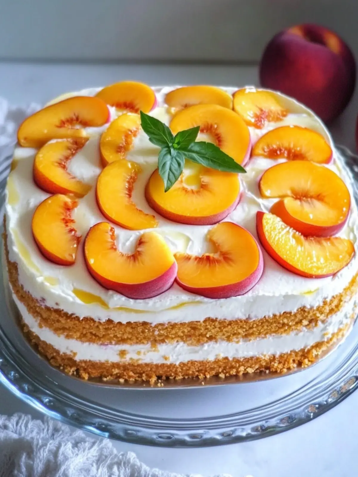 Easy No-Cook Peach Refrigerator Cake for Sweet Summer Bliss 5 Peach Refrigerator Cake
