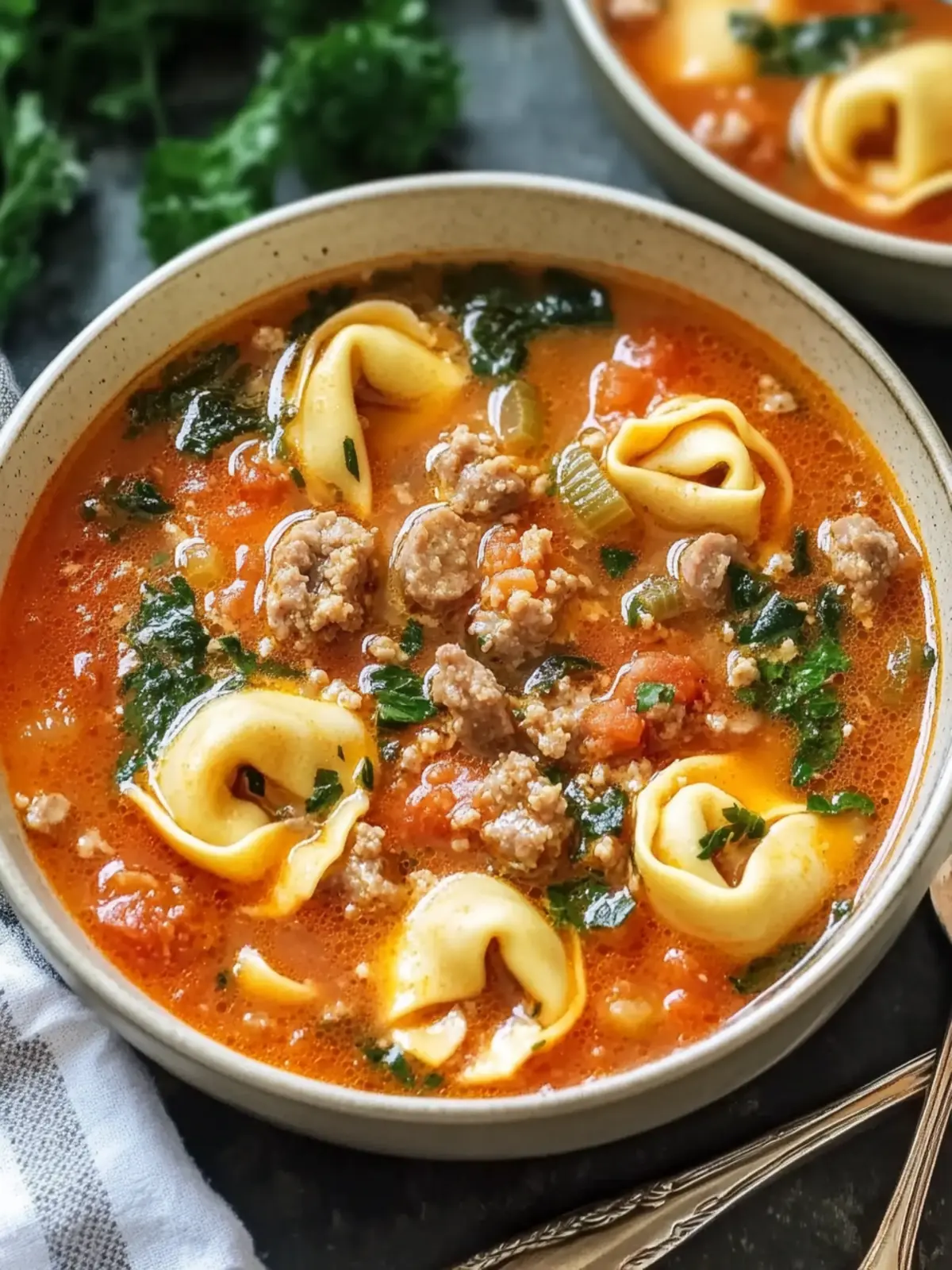 Italian Sausage Tortellini Soup
