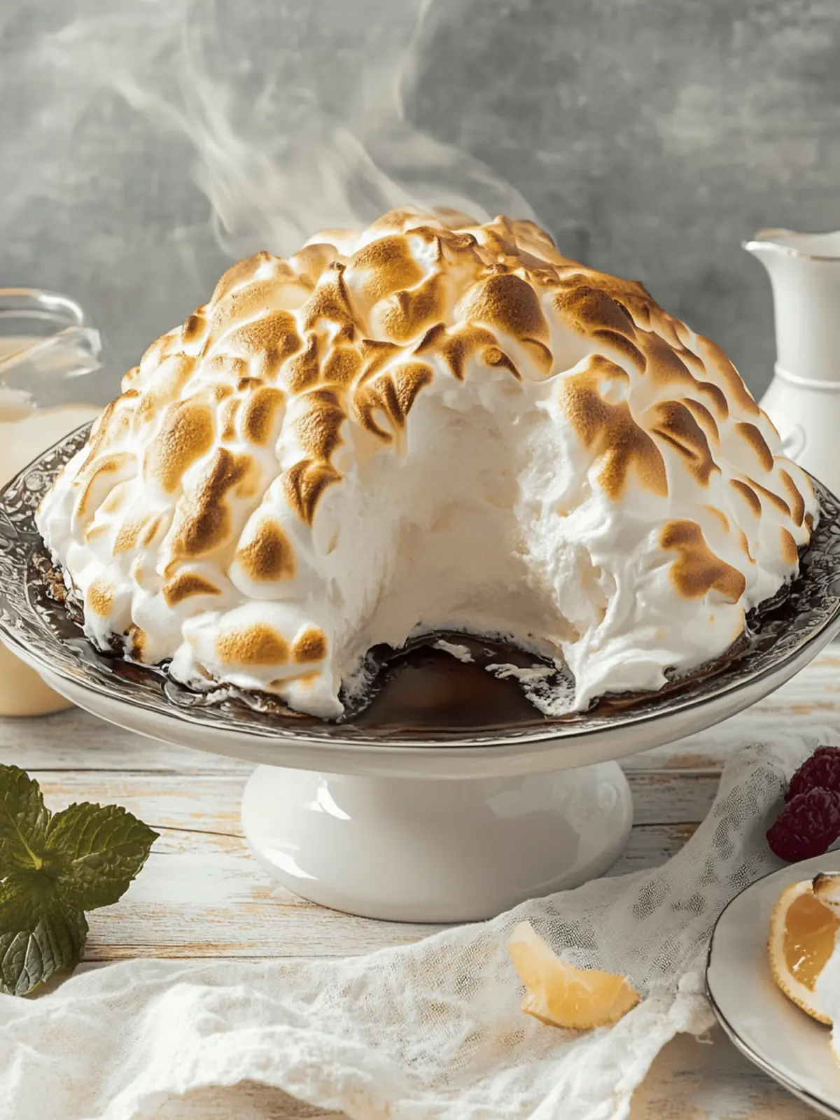 Baked Alaska (Meringue Covered Ice Cream Dessert)