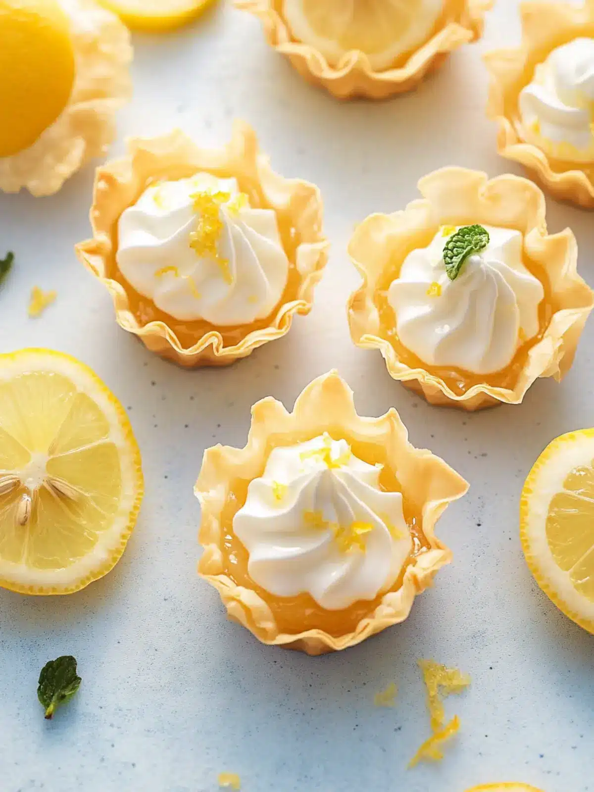 Zesty Mini Lemon Tarts with Crispy Phyllo Cups Delight 5 Mini Lemon Tarts with Phyllo Cups