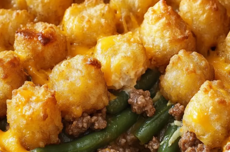 The BEST Green Bean Tater Tot Casserole (with Ground Beef)