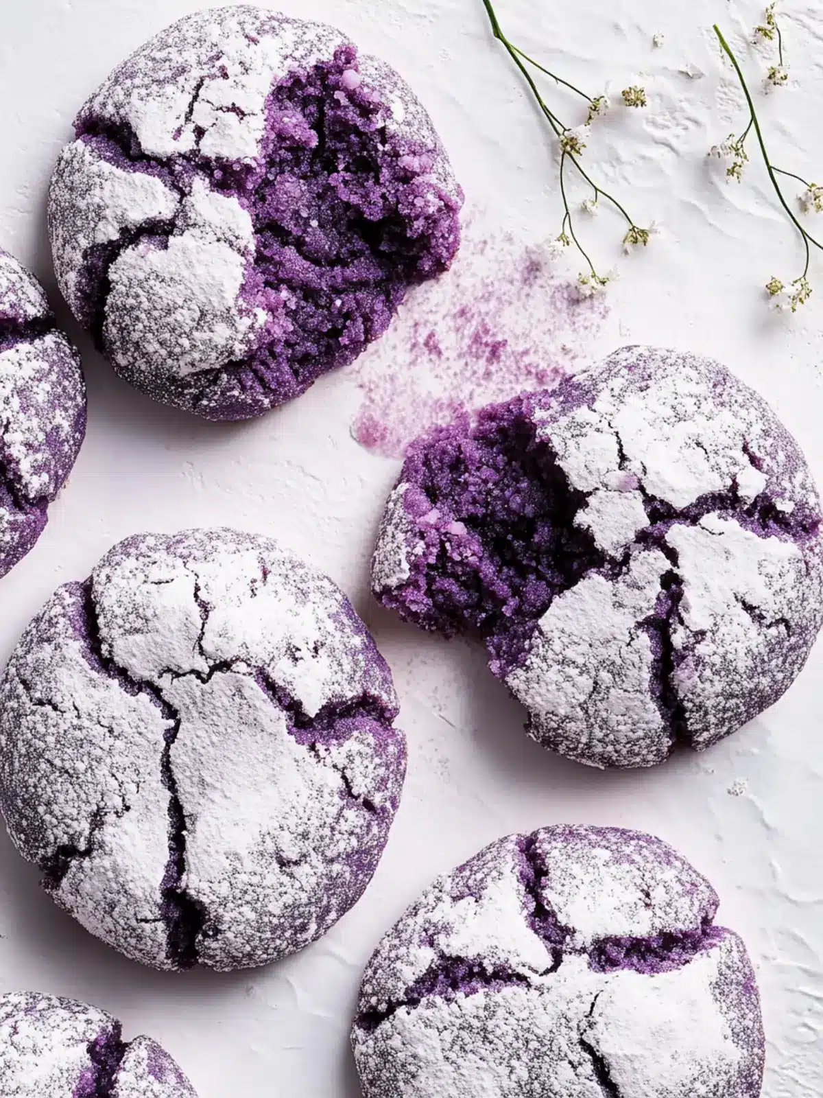 Ube Crinkle Cookies