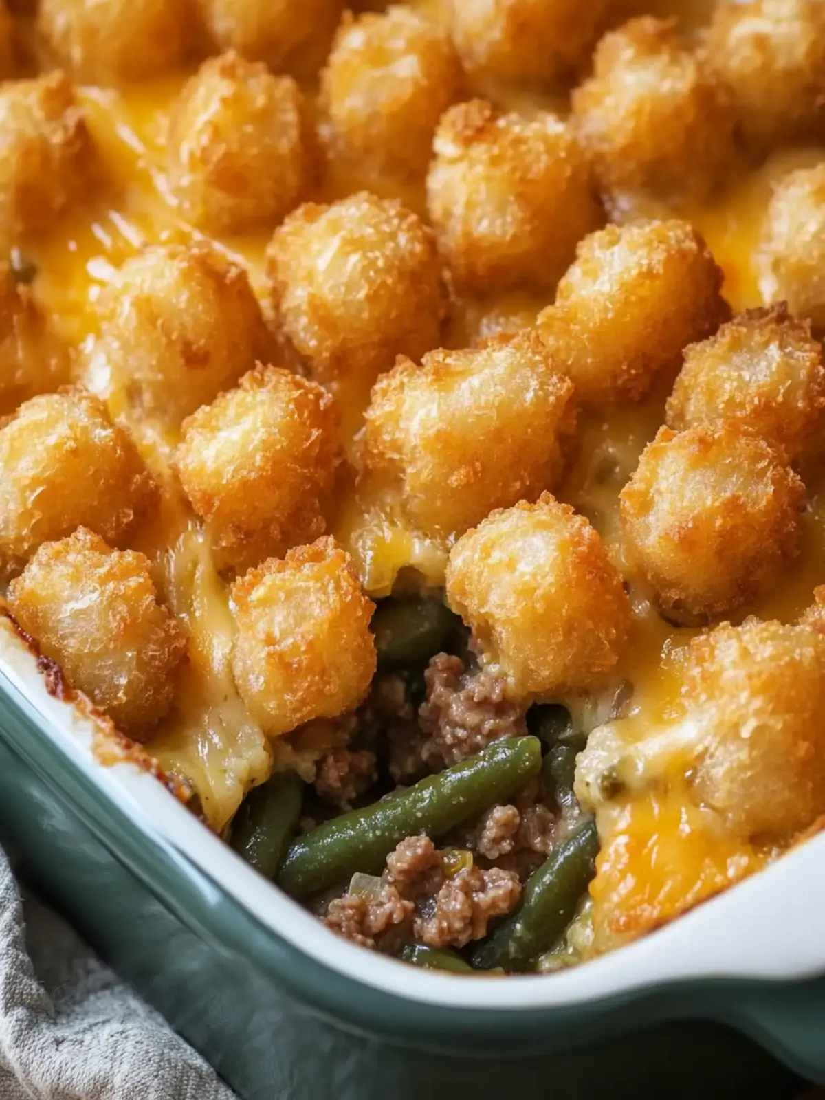 Comforting Green Bean Tater Tot Casserole with Ground Beef 2 The BEST Green Bean Tater Tot Casserole (with Ground Beef)
