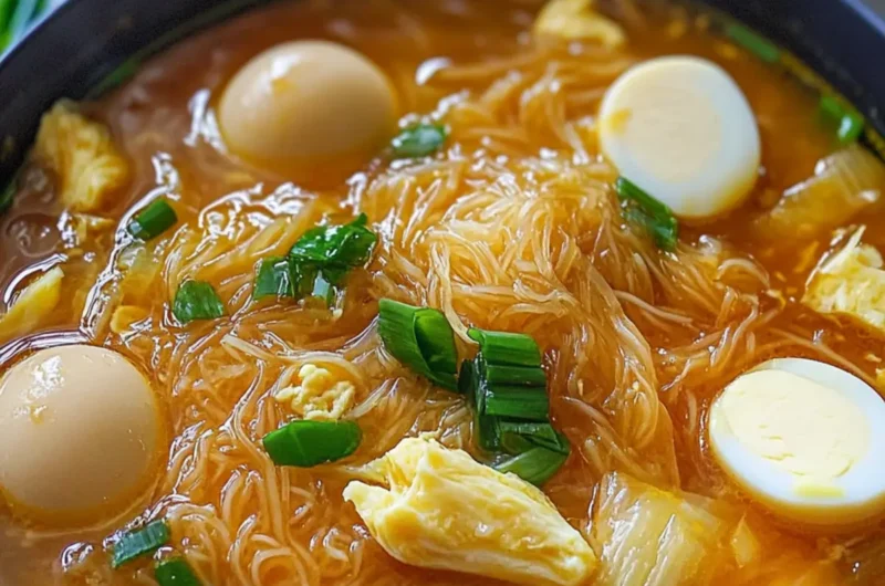 Sotanghon And Egg Noodle Soup