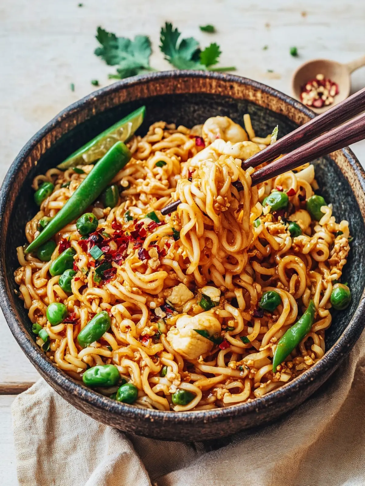 Red Curry Garlic Oil Noodles