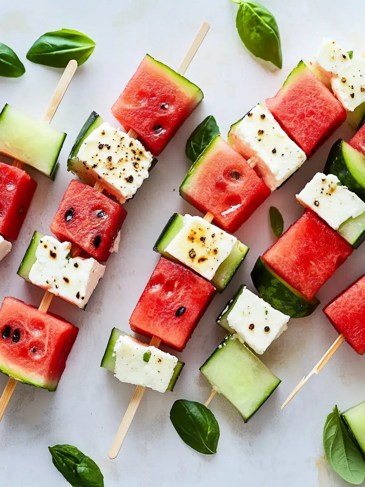Watermelon Feta Skewers