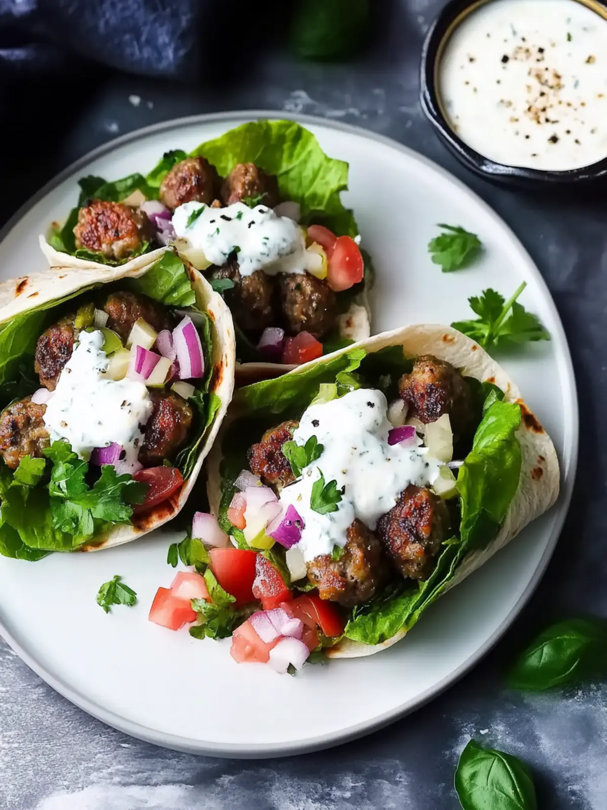 Lamb Kofta Wraps with Creamy Feta Yogurt Sauce