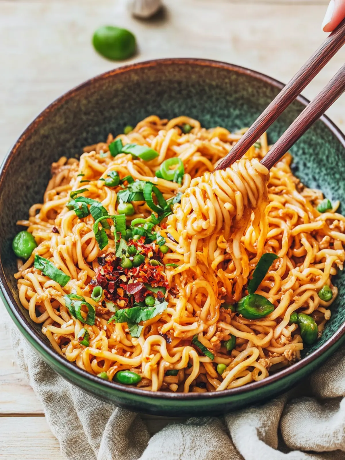 Red Curry Garlic Oil Noodles