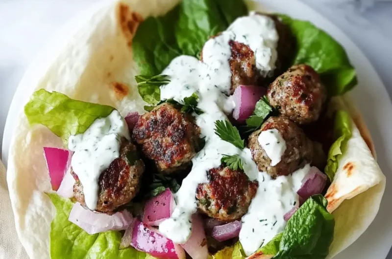 Lamb Kofta Wraps with Creamy Feta Yogurt Sauce