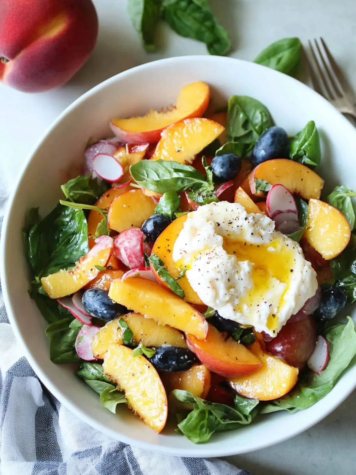 Summer Peach Burrata Salad