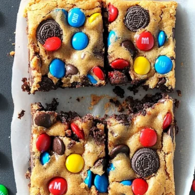 Loaded M&M Oreo Cookie Bars