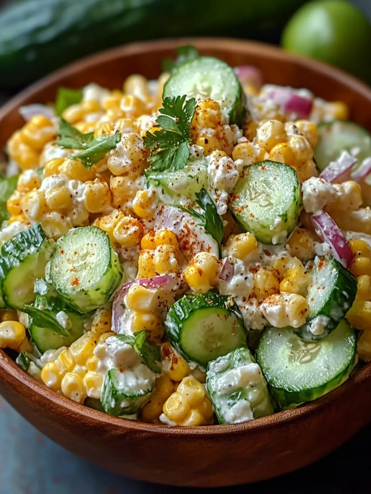 Street Corn Creamy Cucumber Salad for Fresh Summer Vibes 2 Street Corn Creamy Cucumber Salad