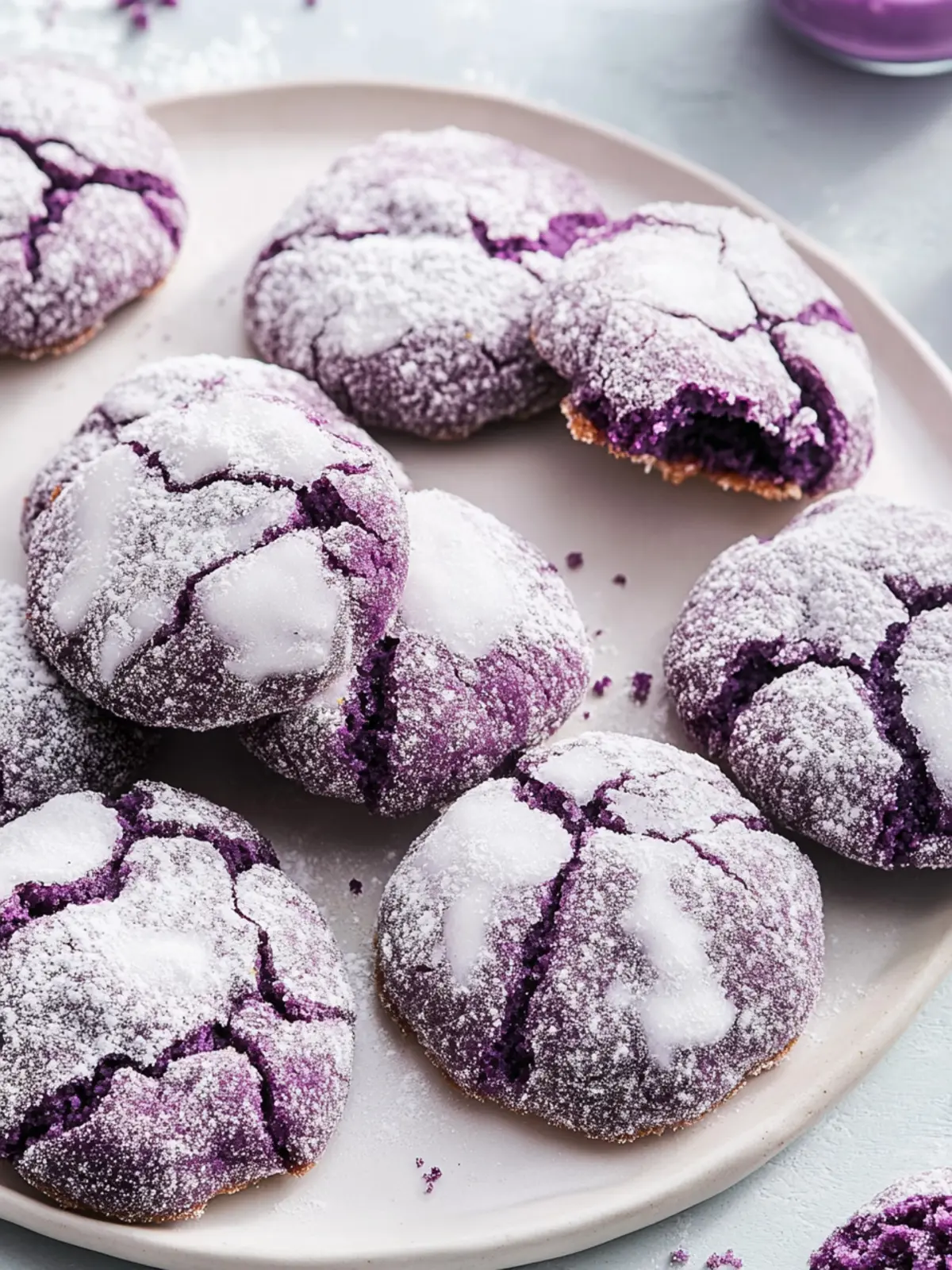 Ube Crinkle Cookies