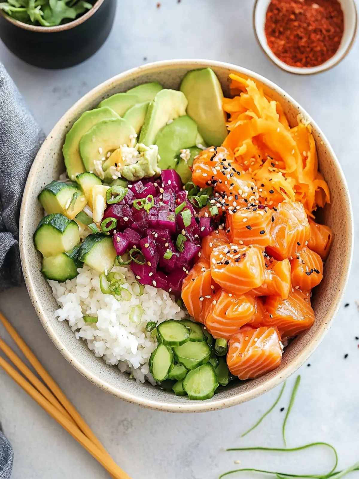 Savory Salmon Poke Bowl: Quick, Fresh, and Fully Customizable 5 Salmon Poke Bowl