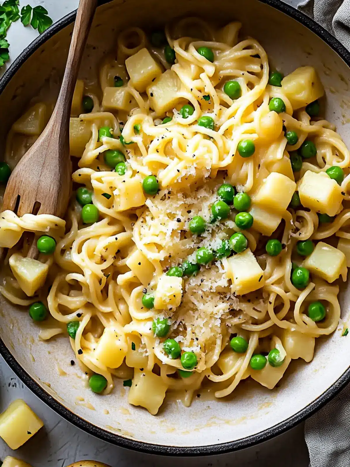Pasta With Peas & Potatoes