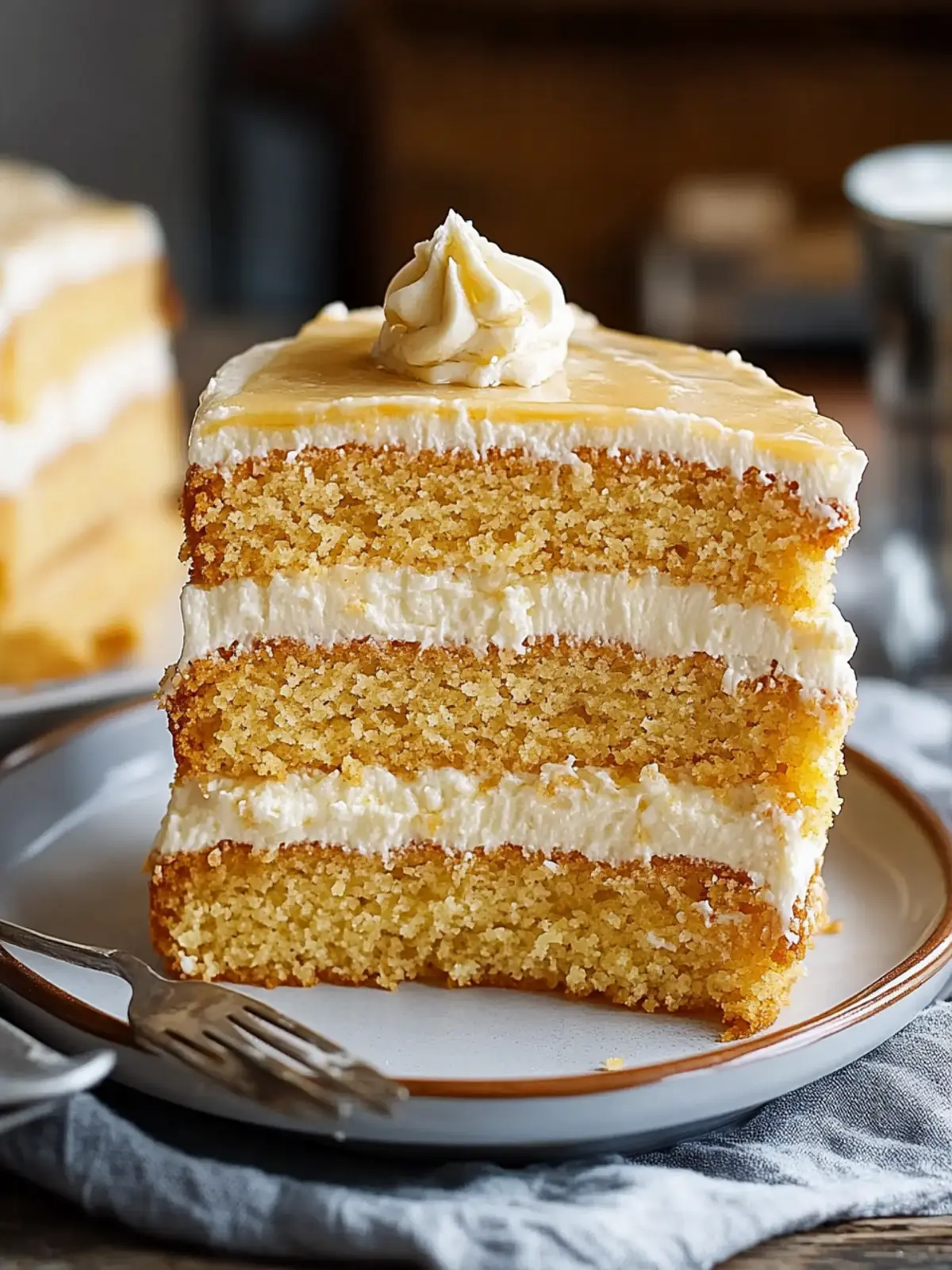 Delightful Layered Cornbread Cake with Whipped Honey Frosting 3 Layered Cornbread Cake with Whipped Honey Butter Frosting
