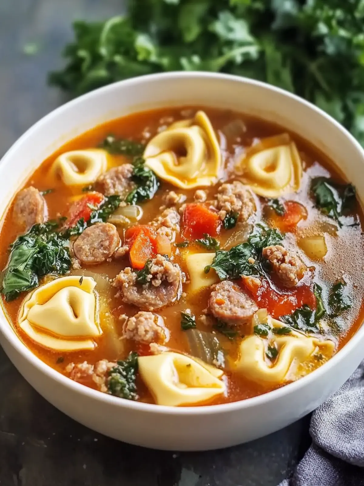 Italian Sausage Tortellini Soup