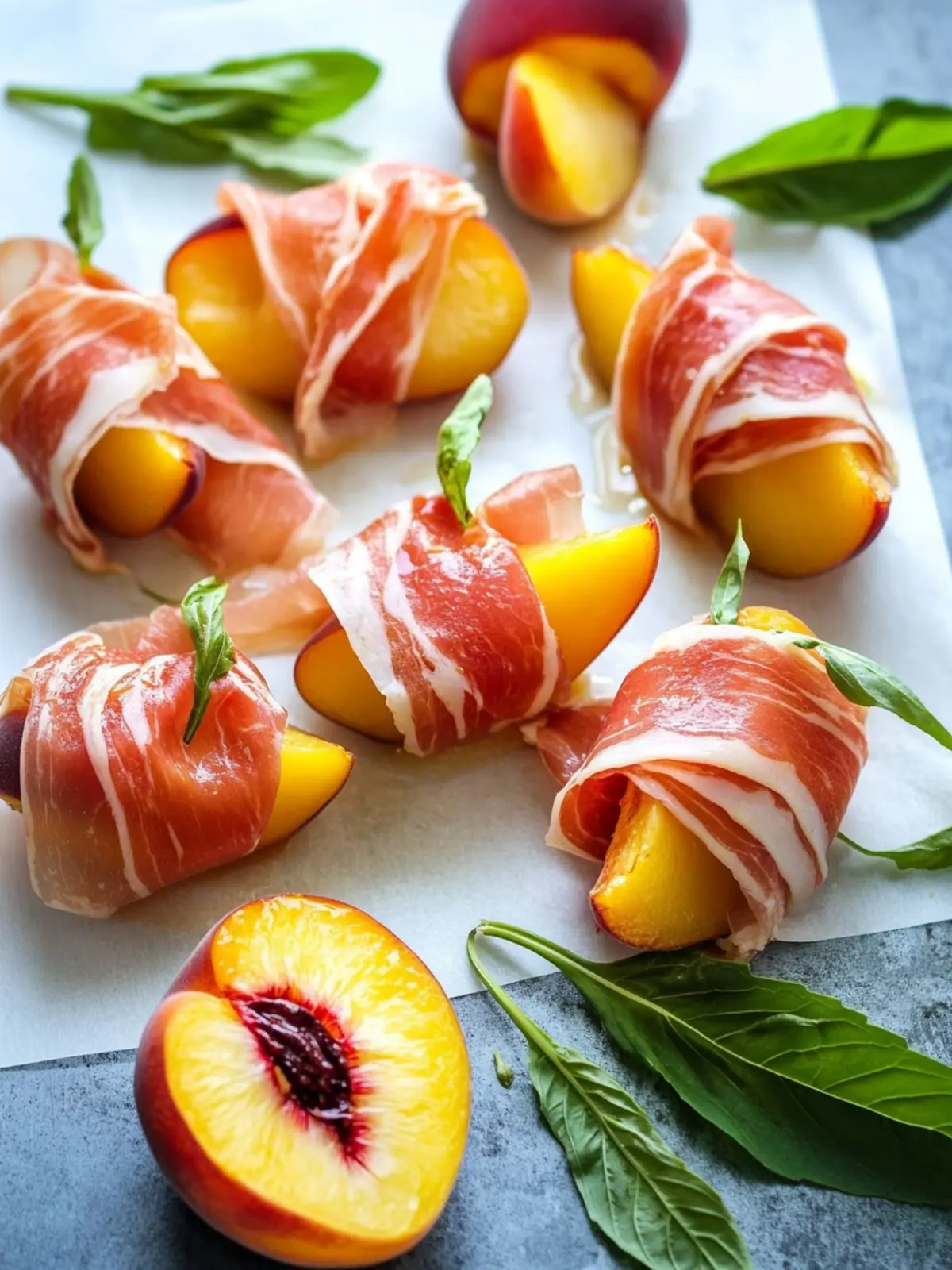 Prosciutto Wrapped Peaches