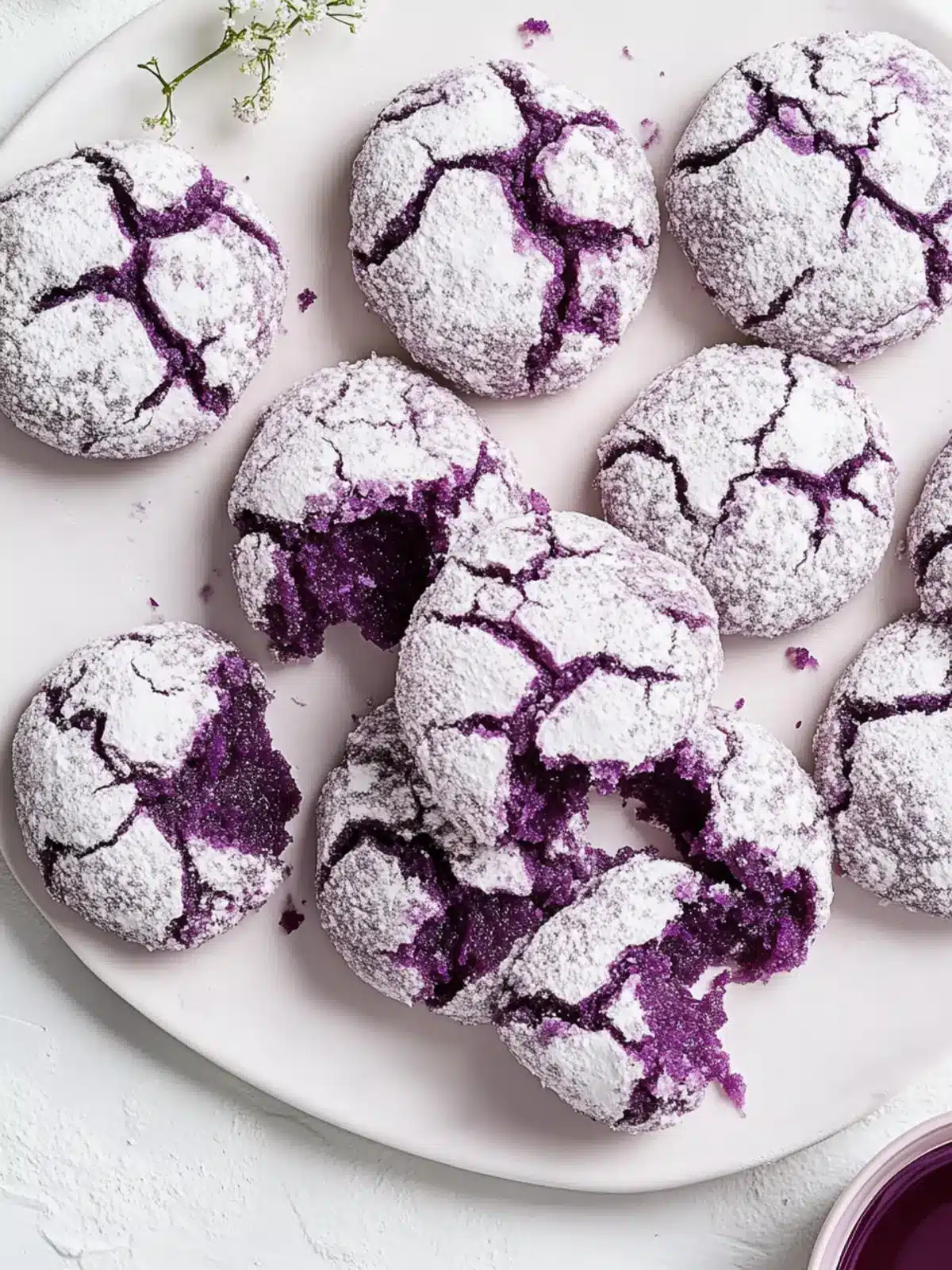 Ube Crinkle Cookies