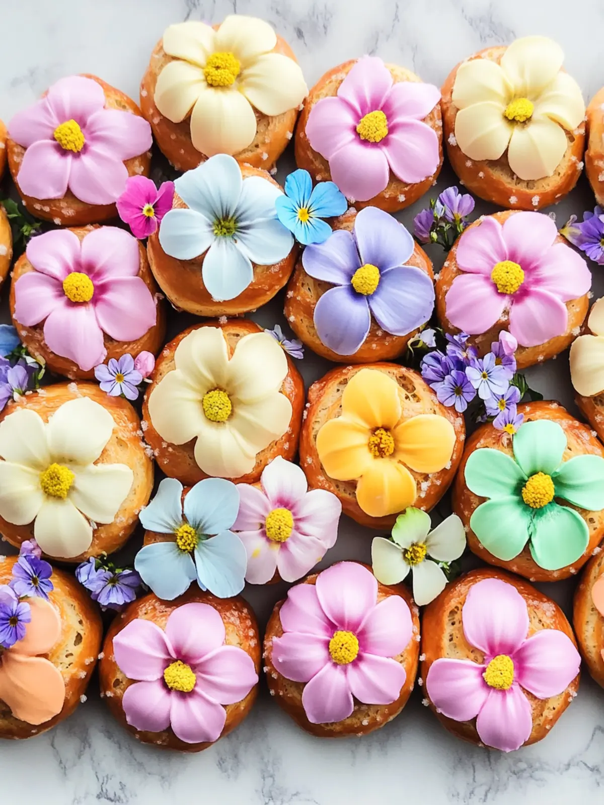 Spring Flower Pretzel Bites