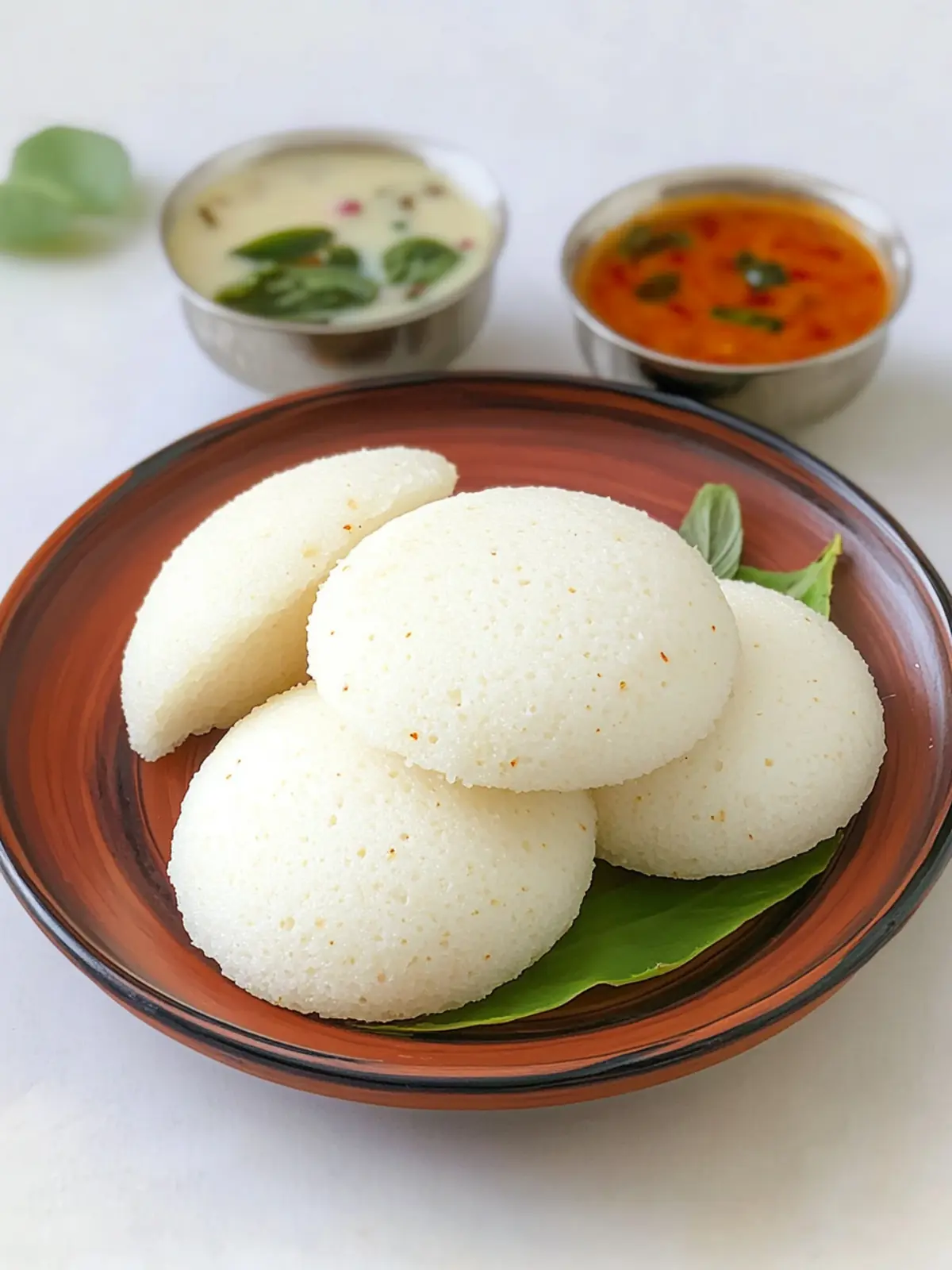 Fluffy Indian Idli: Your Ultimate Homemade Breakfast Delight 3 Indian Idli (Steamed Rice Cakes)
