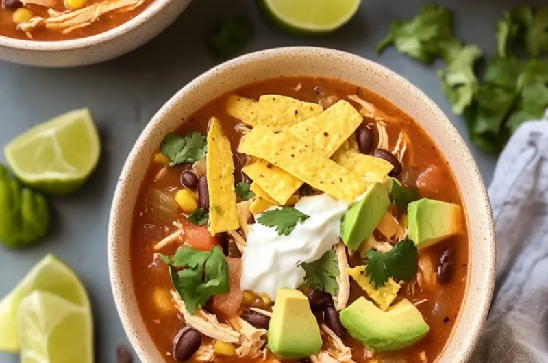 Slow Cooker Chicken Tortilla Soup