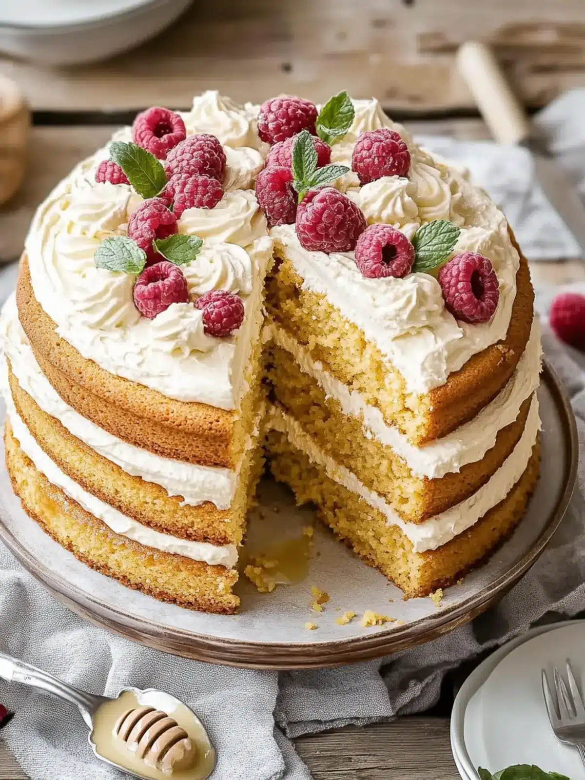 Delightful Layered Cornbread Cake with Whipped Honey Frosting 5 Layered Cornbread Cake with Whipped Honey Butter Frosting