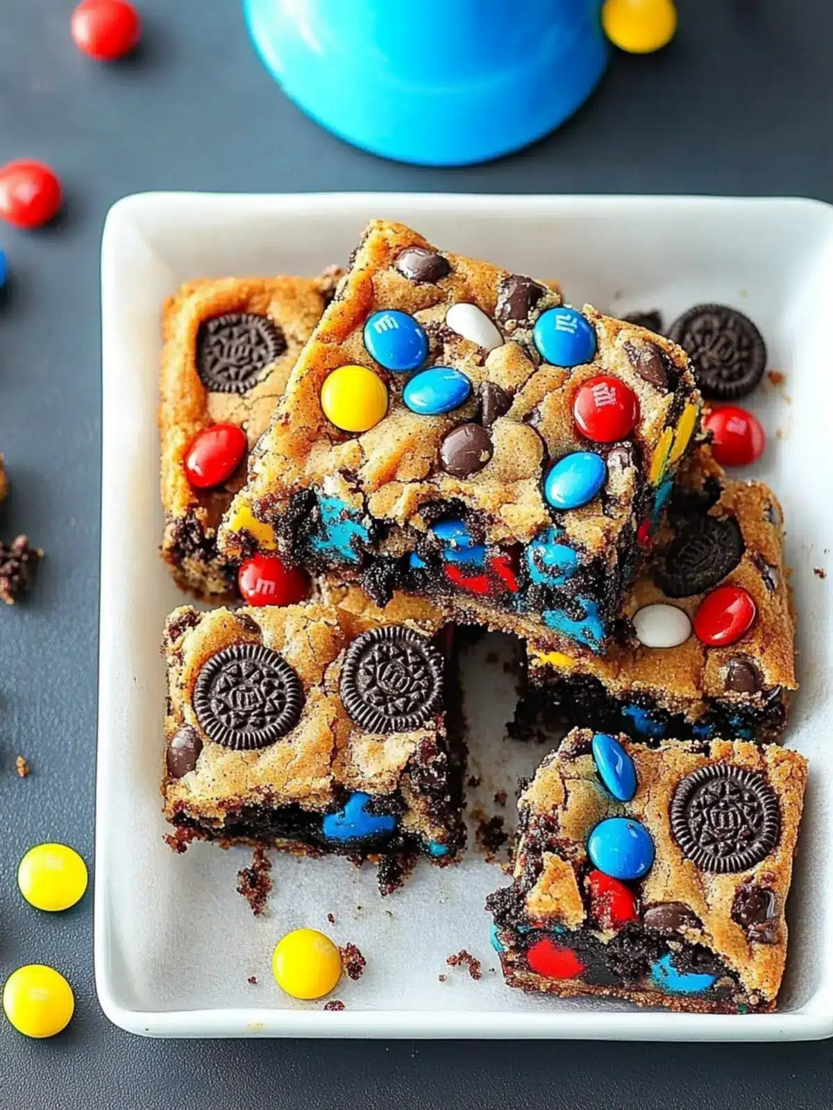 Loaded M&M Oreo Cookie Bars