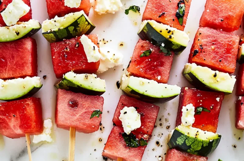 Watermelon Feta Skewers
