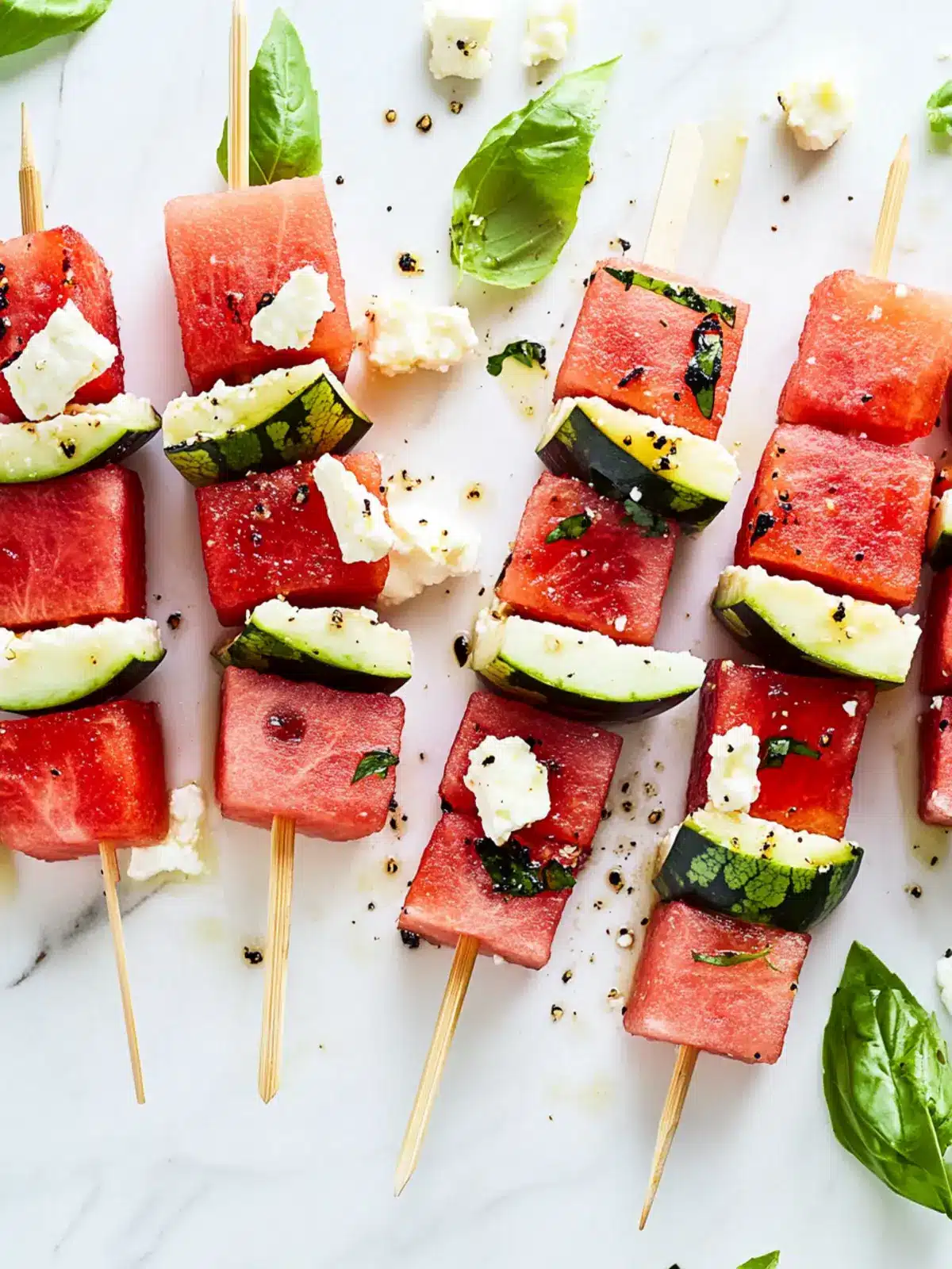 Watermelon Feta Skewers