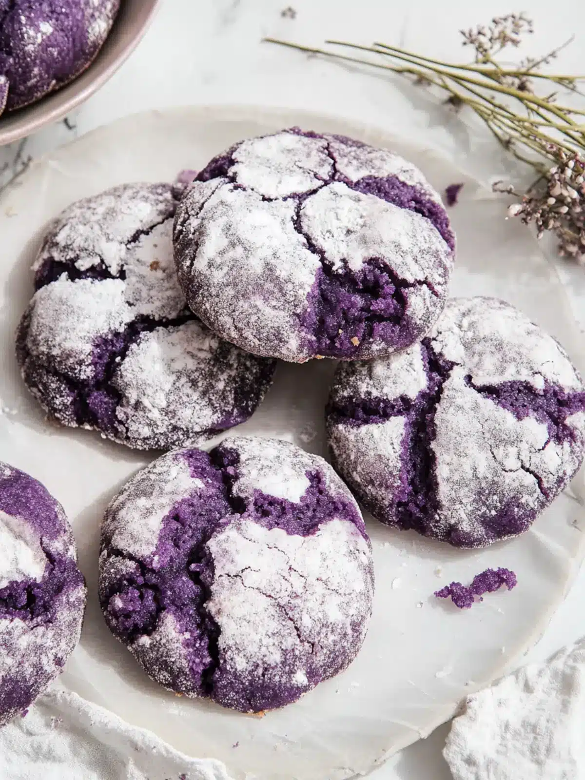 Ube Crinkle Cookies