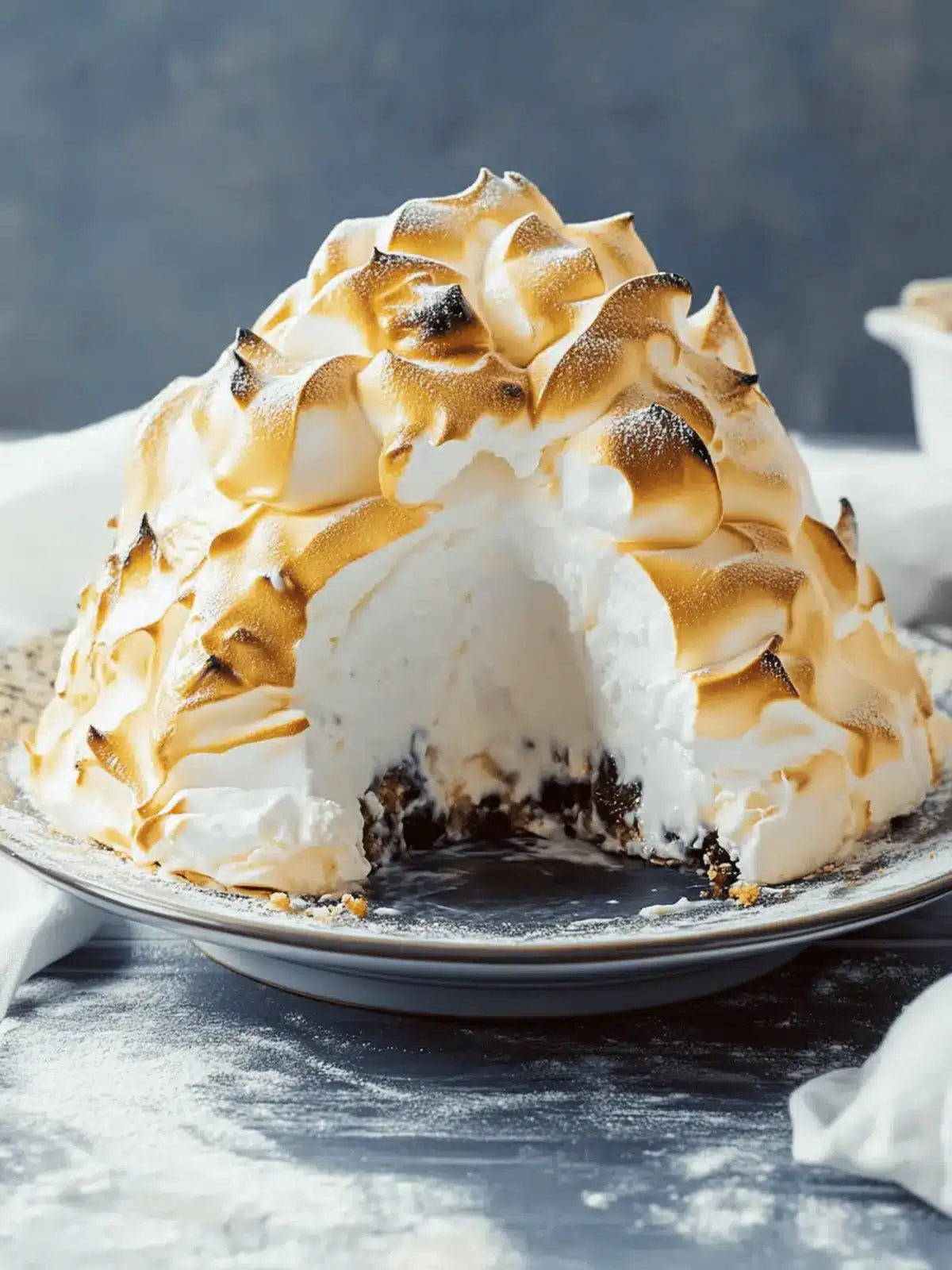 Baked Alaska (Meringue Covered Ice Cream Dessert)