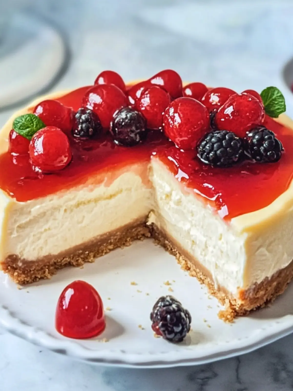 Decadent New York Style Cheesecake with Cherry Bliss 4 New York Style Cheesecake