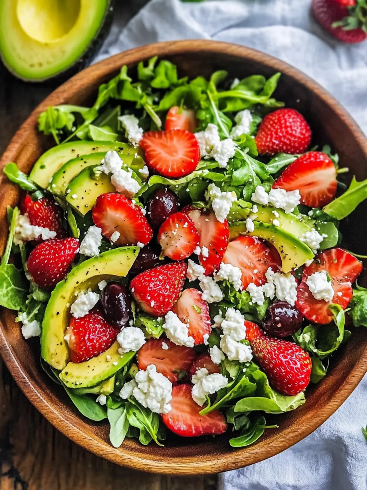 Easy Strawberry Goat Cheese Salad with Avocado