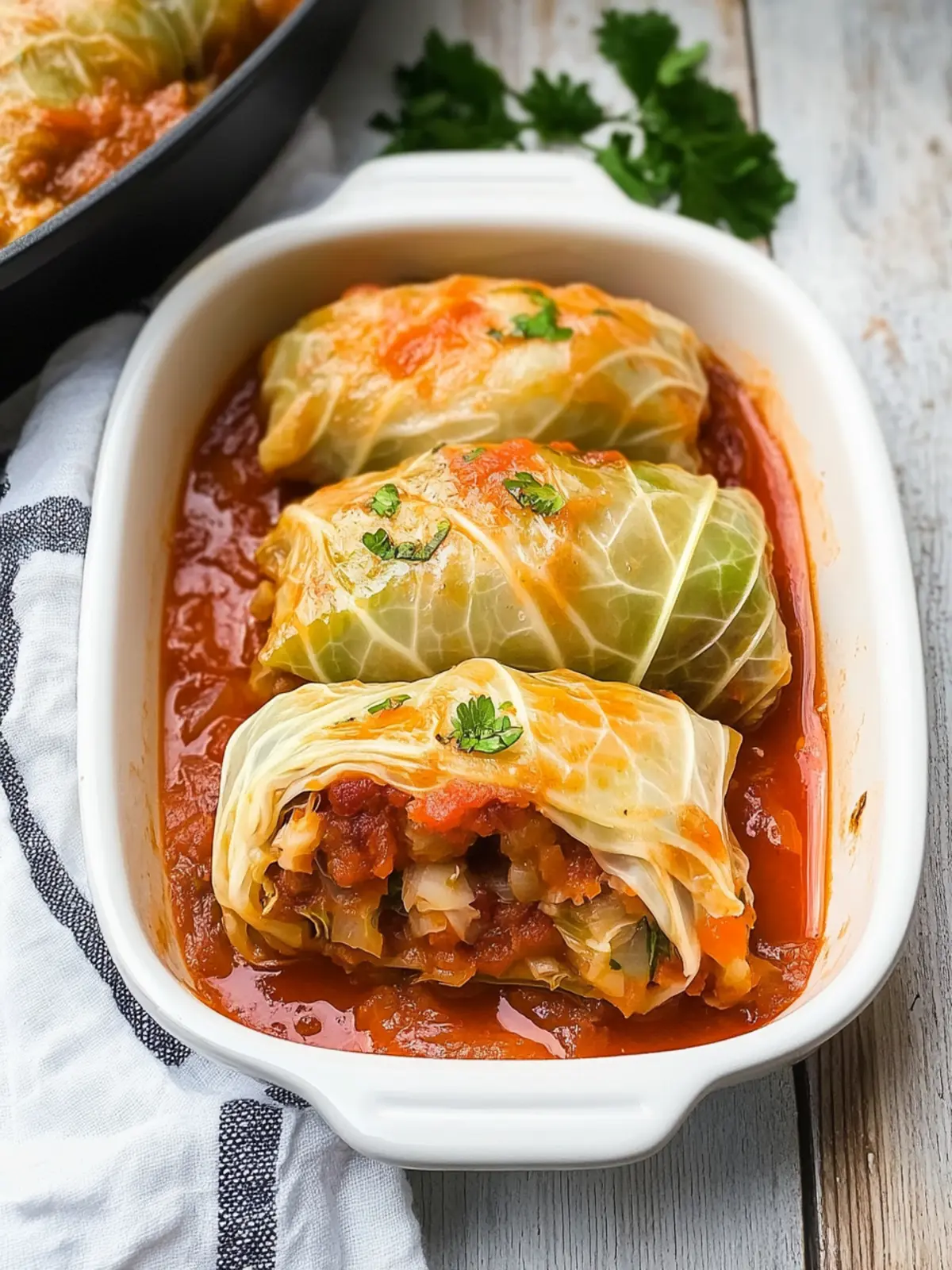 Savory Stuffed Cabbage Rolls with Homemade Tomato Delight 2 Stuffed Cabbage Rolls