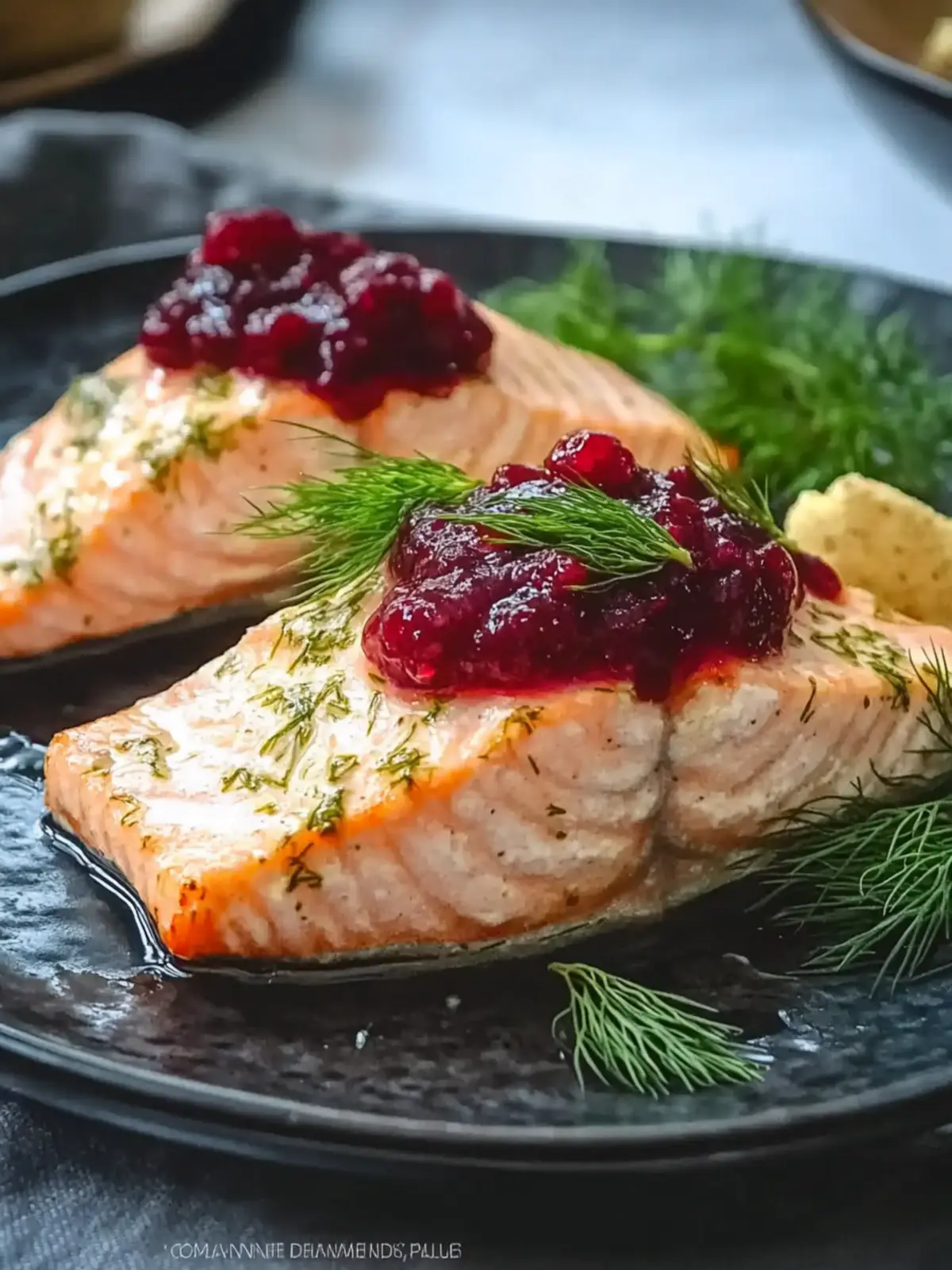 Scandi-Inspired Mustard Dill Salmon with Lingonberry Bliss 5 Scandi-inspired mustard dill salmon & lingonberry sauce