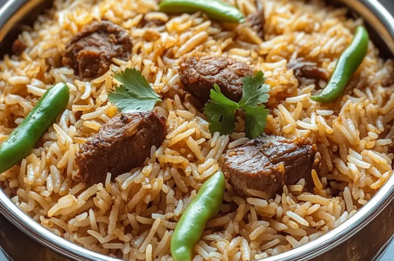 Indian Mutton Biryani (Spiced Rice with Goat Meat)