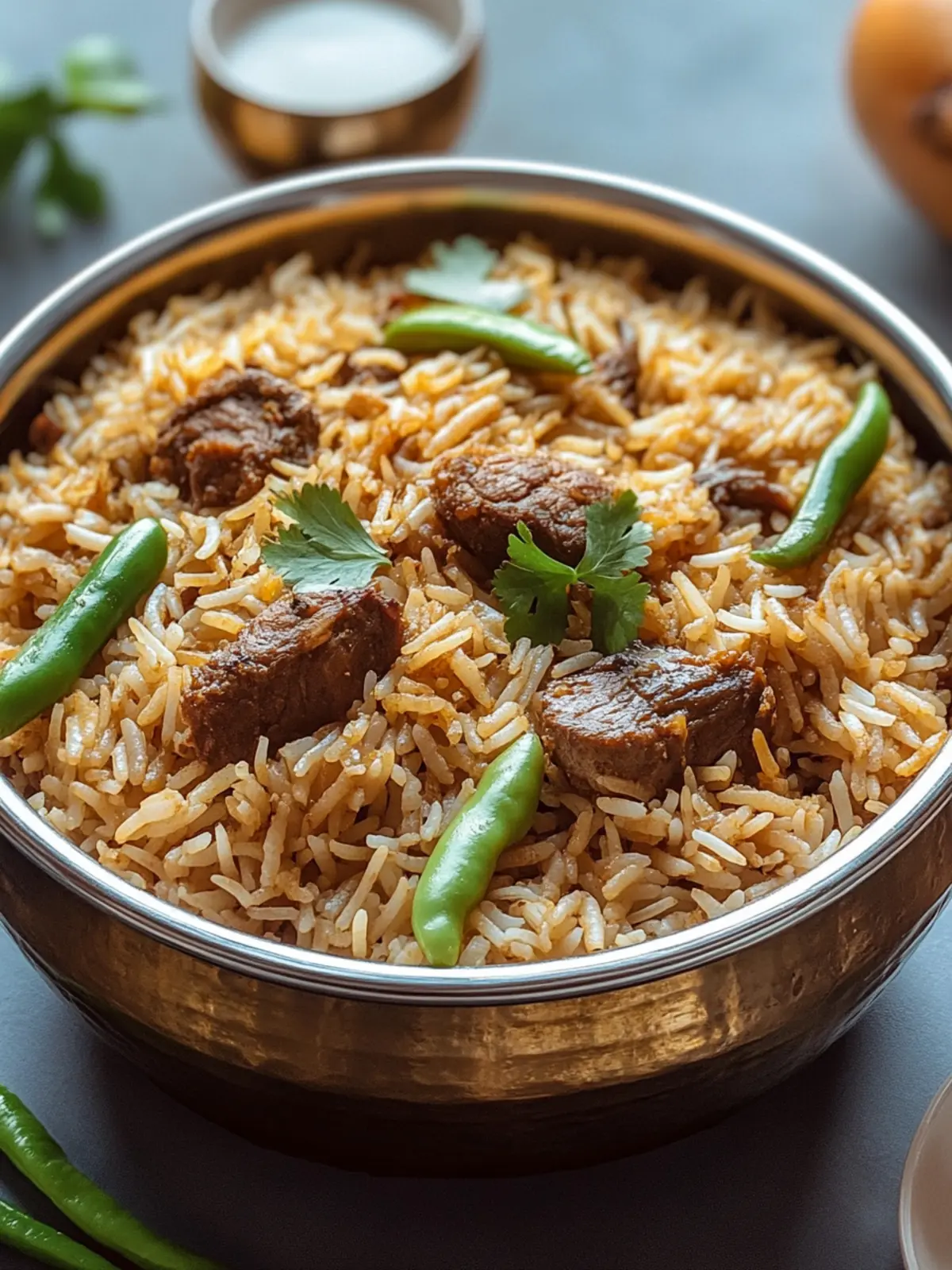 Indian Mutton Biryani (Spiced Rice with Goat Meat)