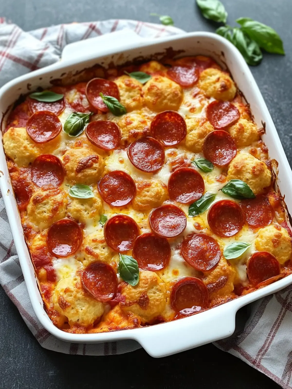 Bubble Up Biscuit Pizza Casserole