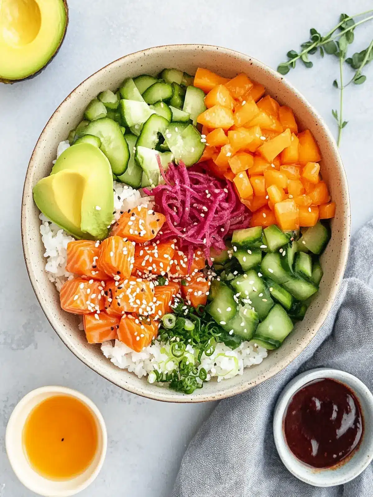 Savory Salmon Poke Bowl: Quick, Fresh, and Fully Customizable 4 Salmon Poke Bowl