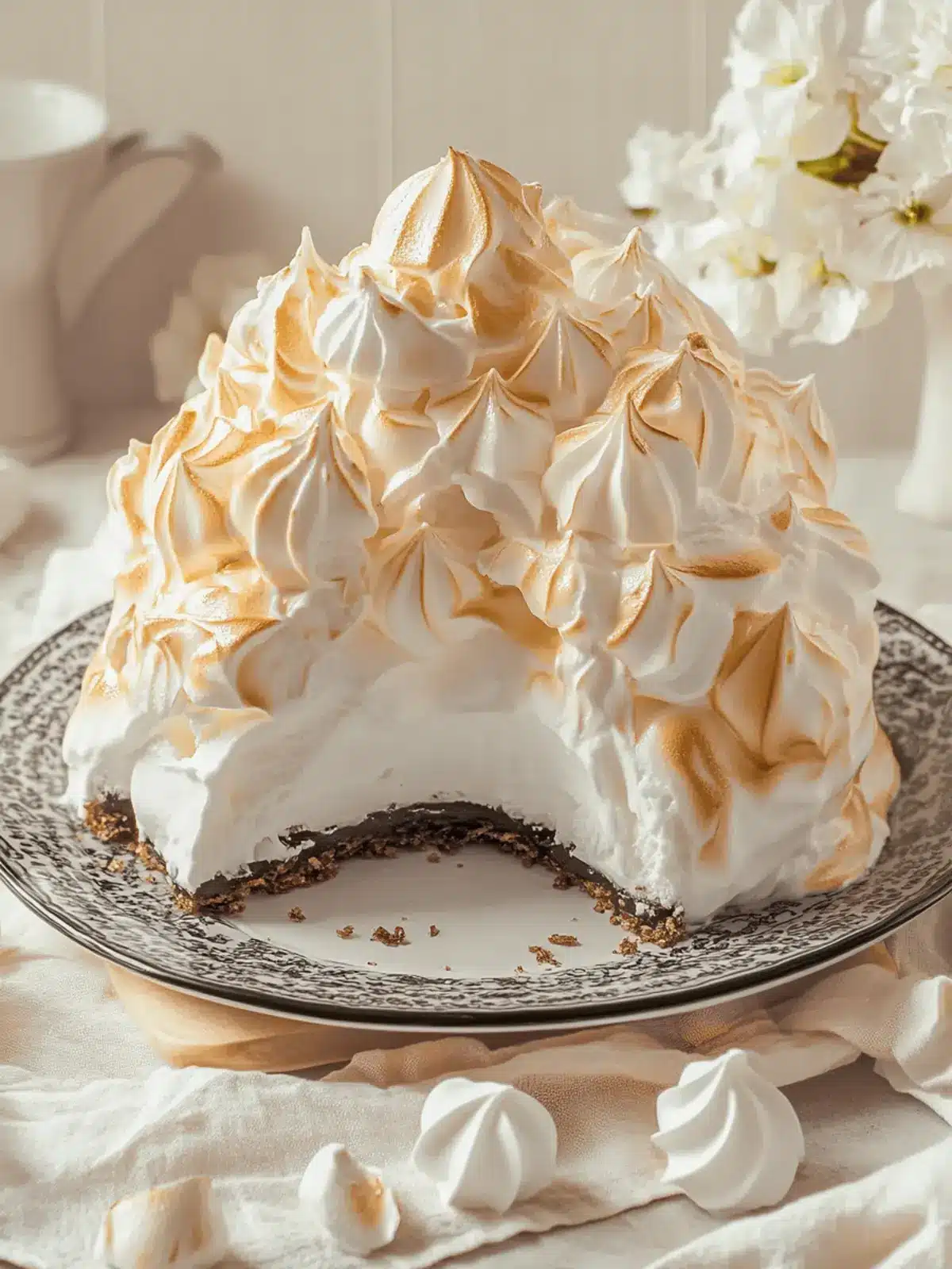 Baked Alaska (Meringue Covered Ice Cream Dessert)