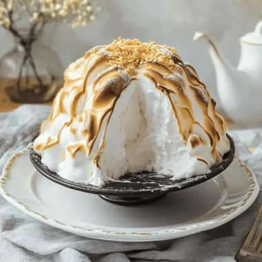 Baked Alaska (Meringue Covered Ice Cream Dessert)