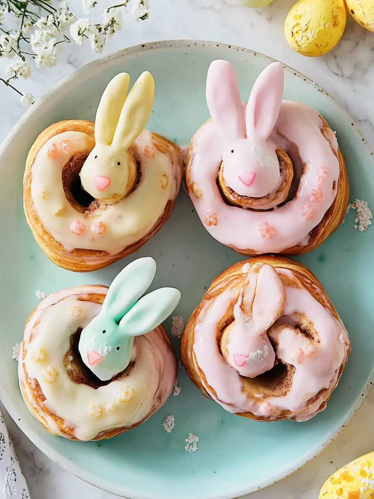 Easter Bunny Cinnamon Rolls