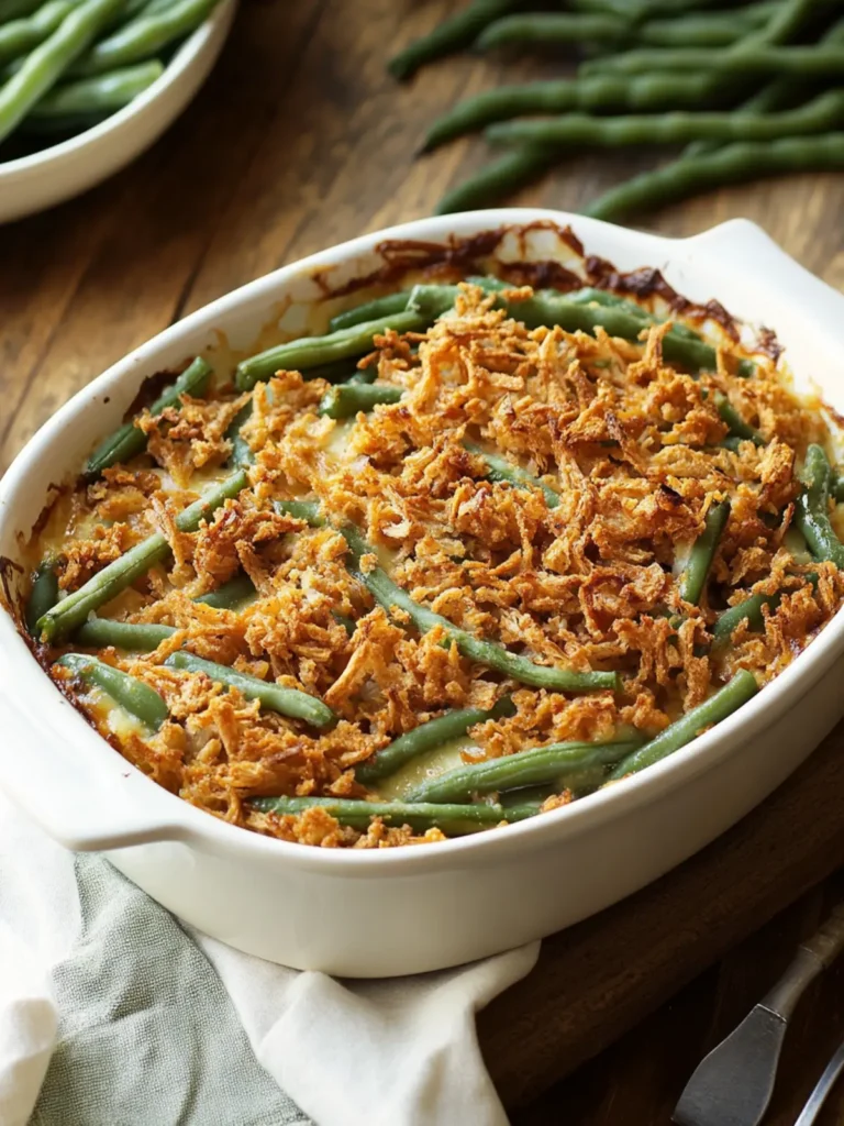 Delicious Green Bean Casserole: A Creamy Vegetable Bake Delight 2 Green Bean Casserole (Creamy Vegetable Bake)