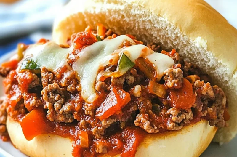 Crockpot Pizza Sloppy Joes