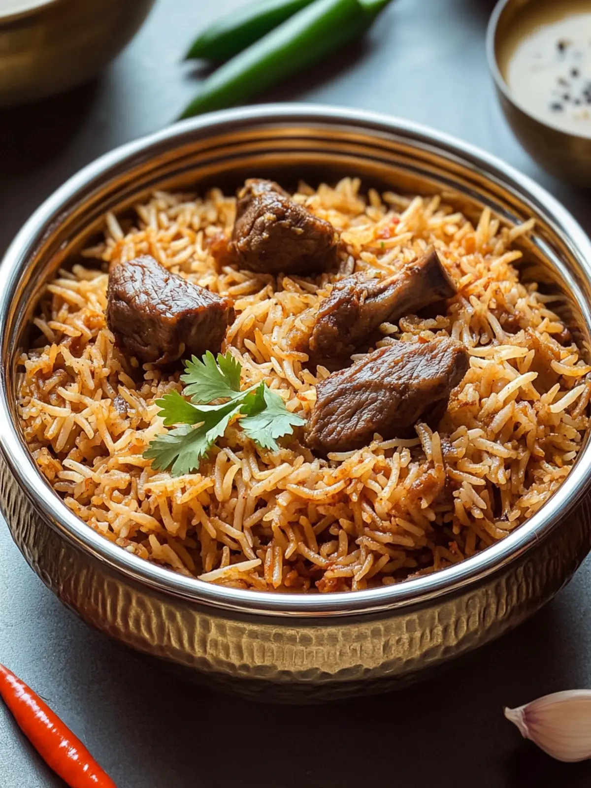 Indian Mutton Biryani (Spiced Rice with Goat Meat)