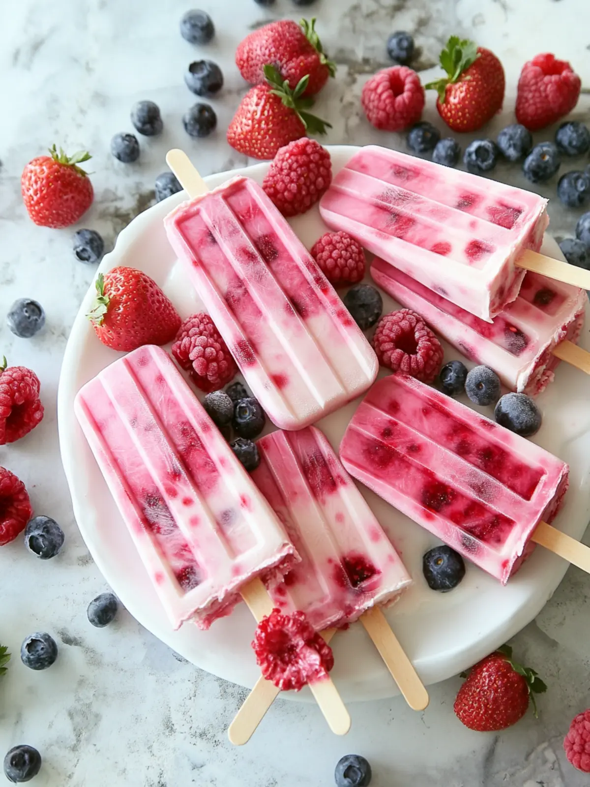 Berry Yogurt Popsicles