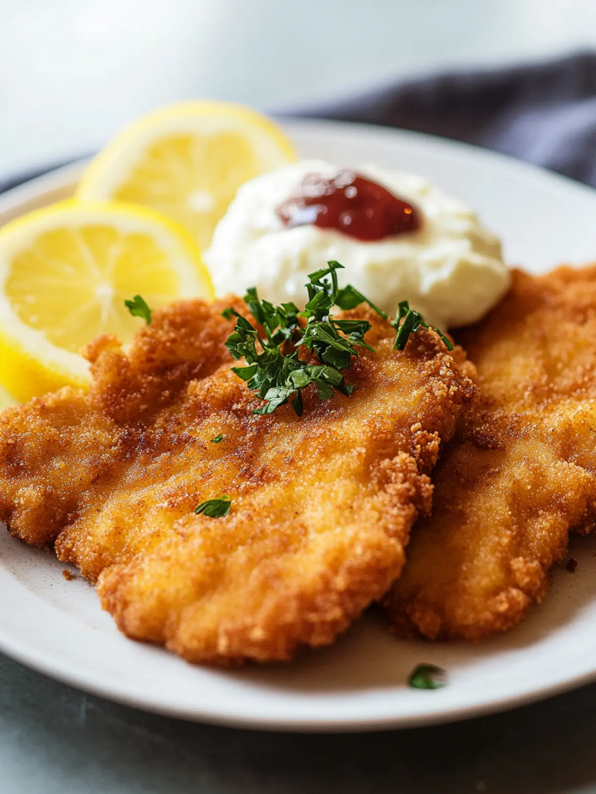 Crispy German Wiener Schnitzel: A Comfort Food Masterpiece 4 German Wiener Schnitzel (Breaded Veal Cutlet)